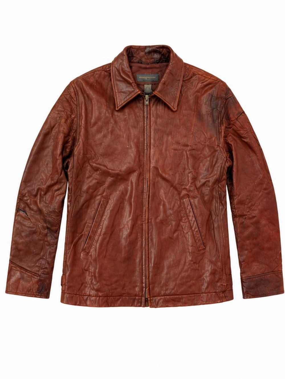 Banana Republic Mens Vintage Brown Leather Jacket